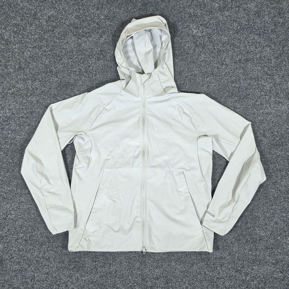 Lululemon Pace Breaker Lightweight Hooded Zip Up Jacket White Mens Size Small